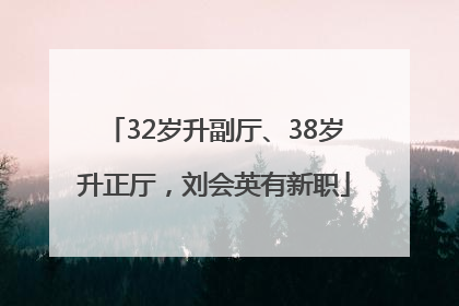 32岁升副厅、38岁升正厅，刘会英有新职