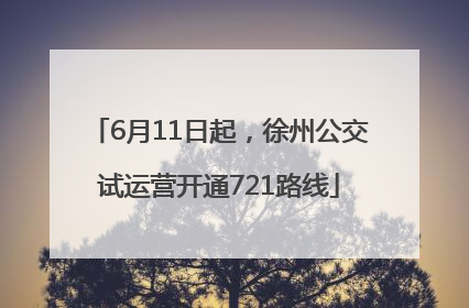 6月11日起，徐州公交试运营开通721路线