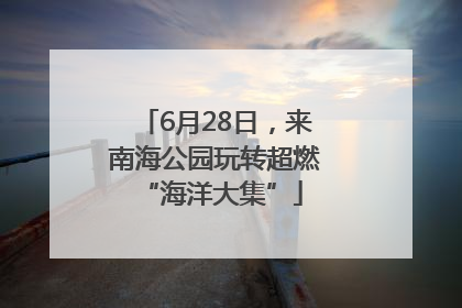 6月28日，来南海公园玩转超燃 “海洋大集”